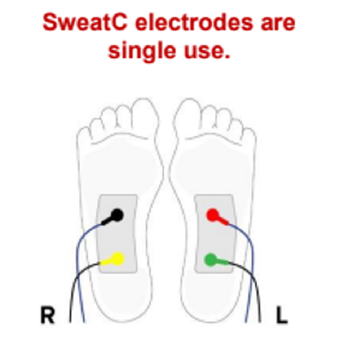 Single use electrodes customized for SweatC test